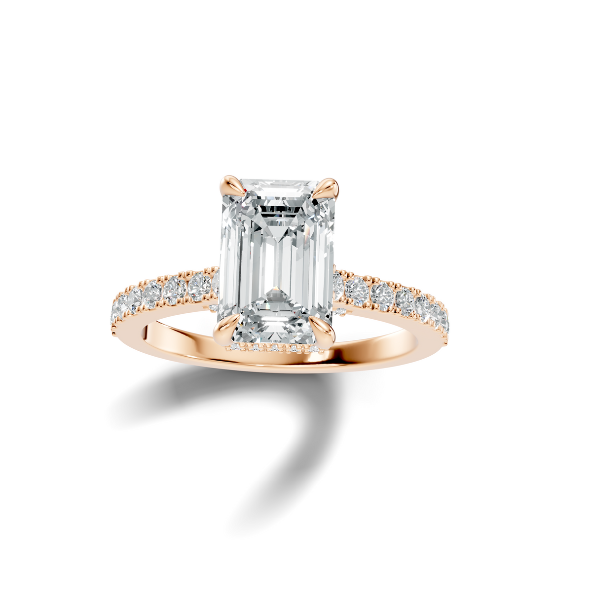 The Élodie Emerald Hidden Halo Diamond Ring