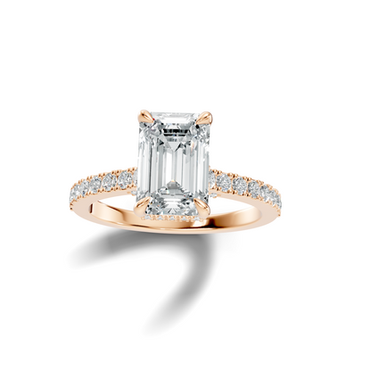 The Élodie Emerald Hidden Halo Diamond Ring