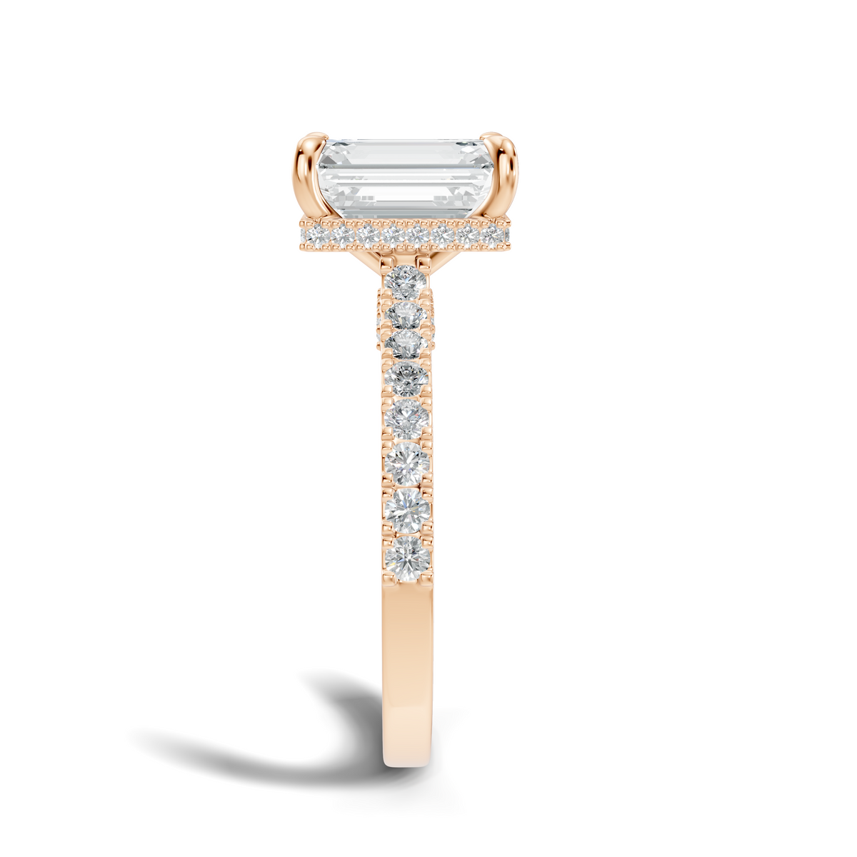 The Élodie Emerald Hidden Halo Diamond Ring