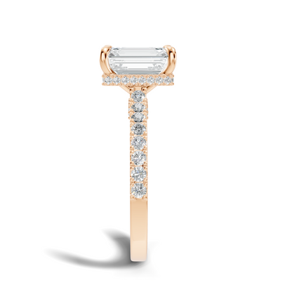 The Élodie Emerald Hidden Halo Diamond Ring