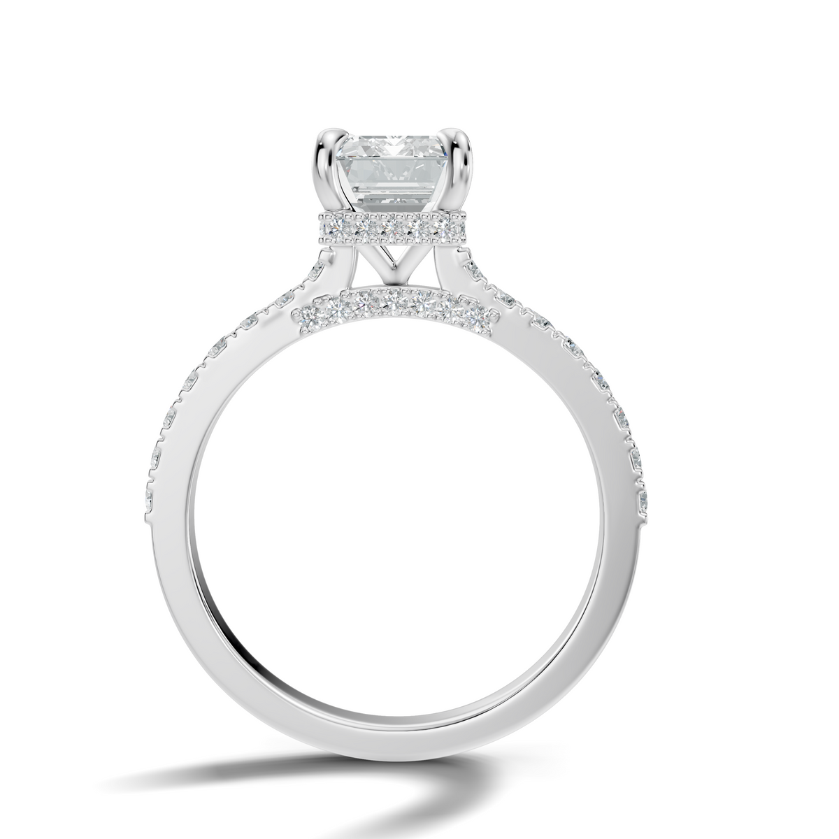 The Élodie Emerald Hidden Halo Diamond Ring