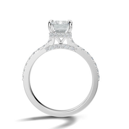The Élodie Emerald Hidden Halo Diamond Ring