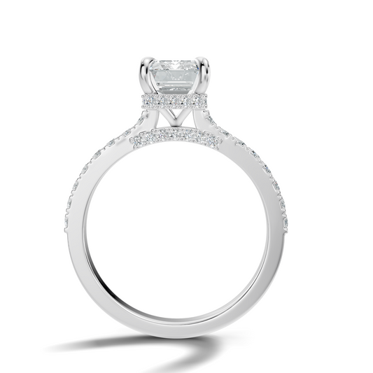 The Élodie Emerald Hidden Halo Diamond Ring