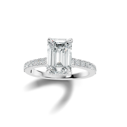 The Élodie Emerald Hidden Halo Diamond Ring