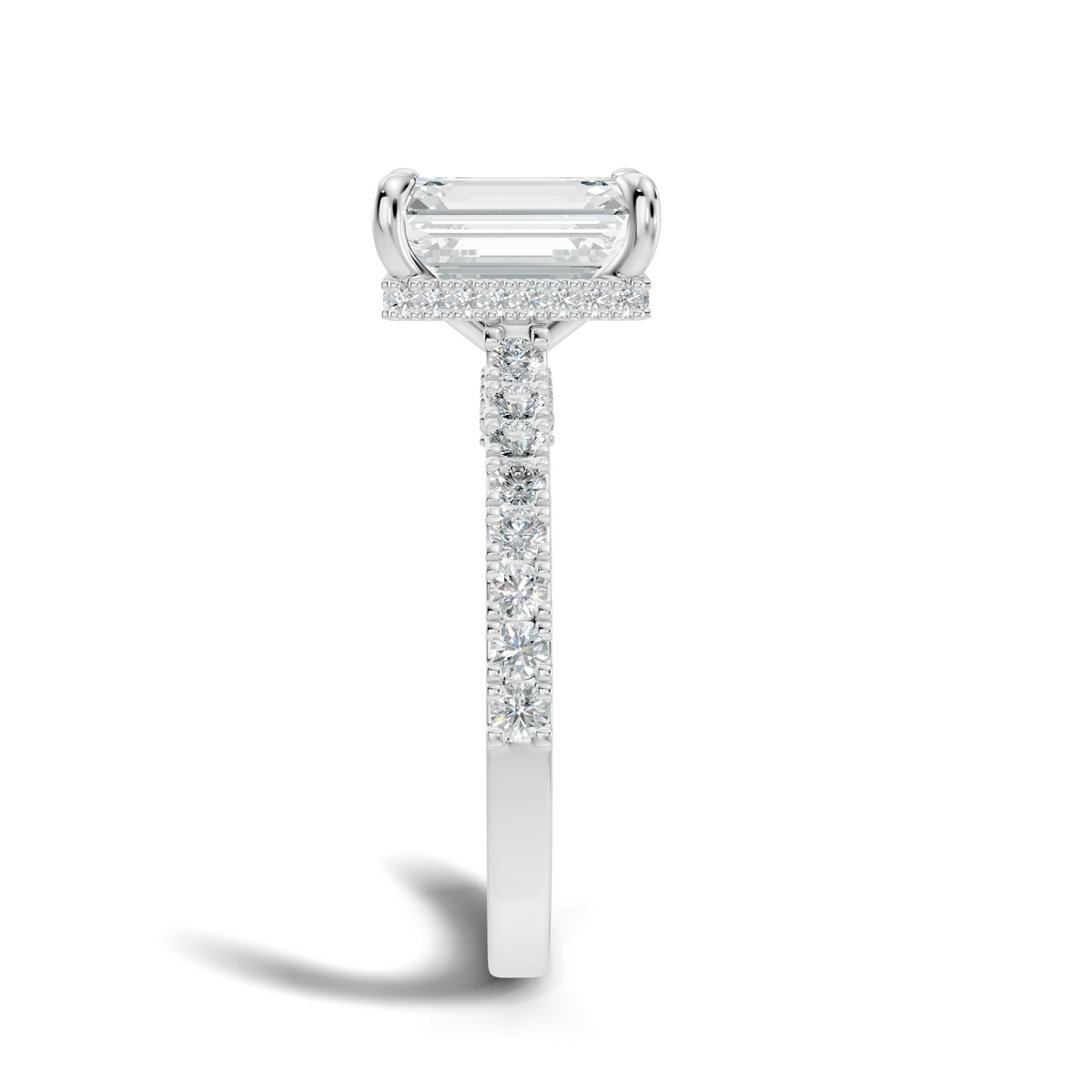 The Élodie Emerald Hidden Halo Diamond Ring