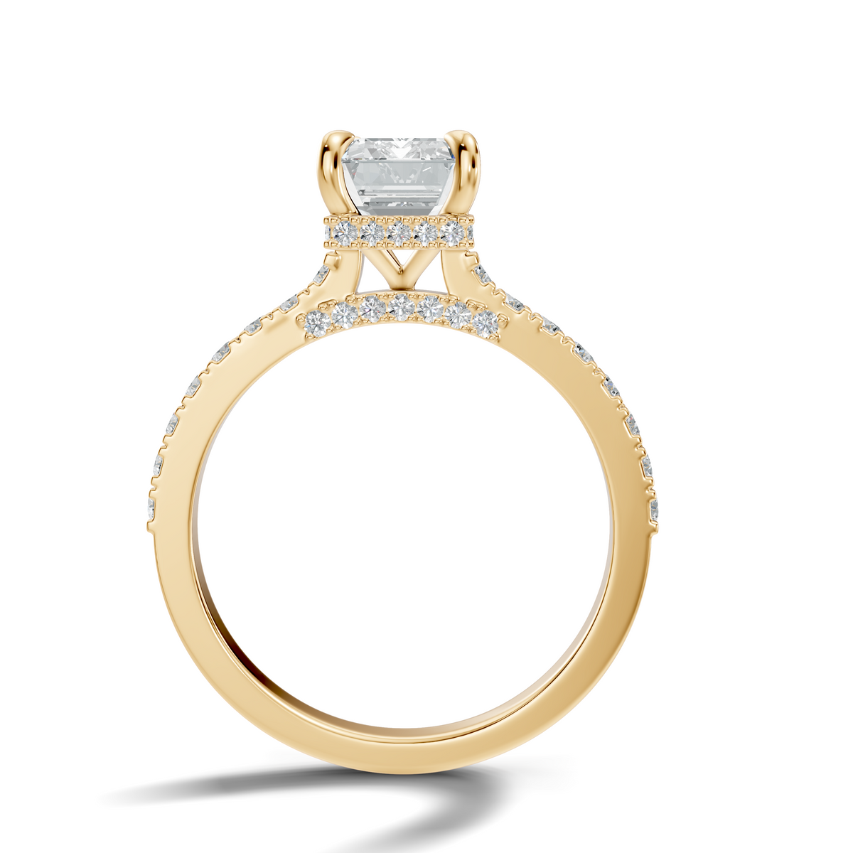 The Élodie Emerald Hidden Halo Diamond Ring