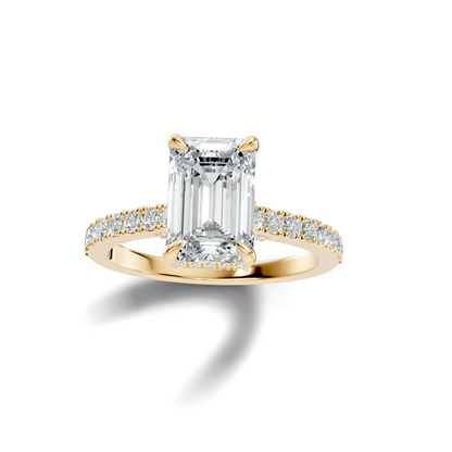 The Élodie Emerald Hidden Halo Diamond Ring