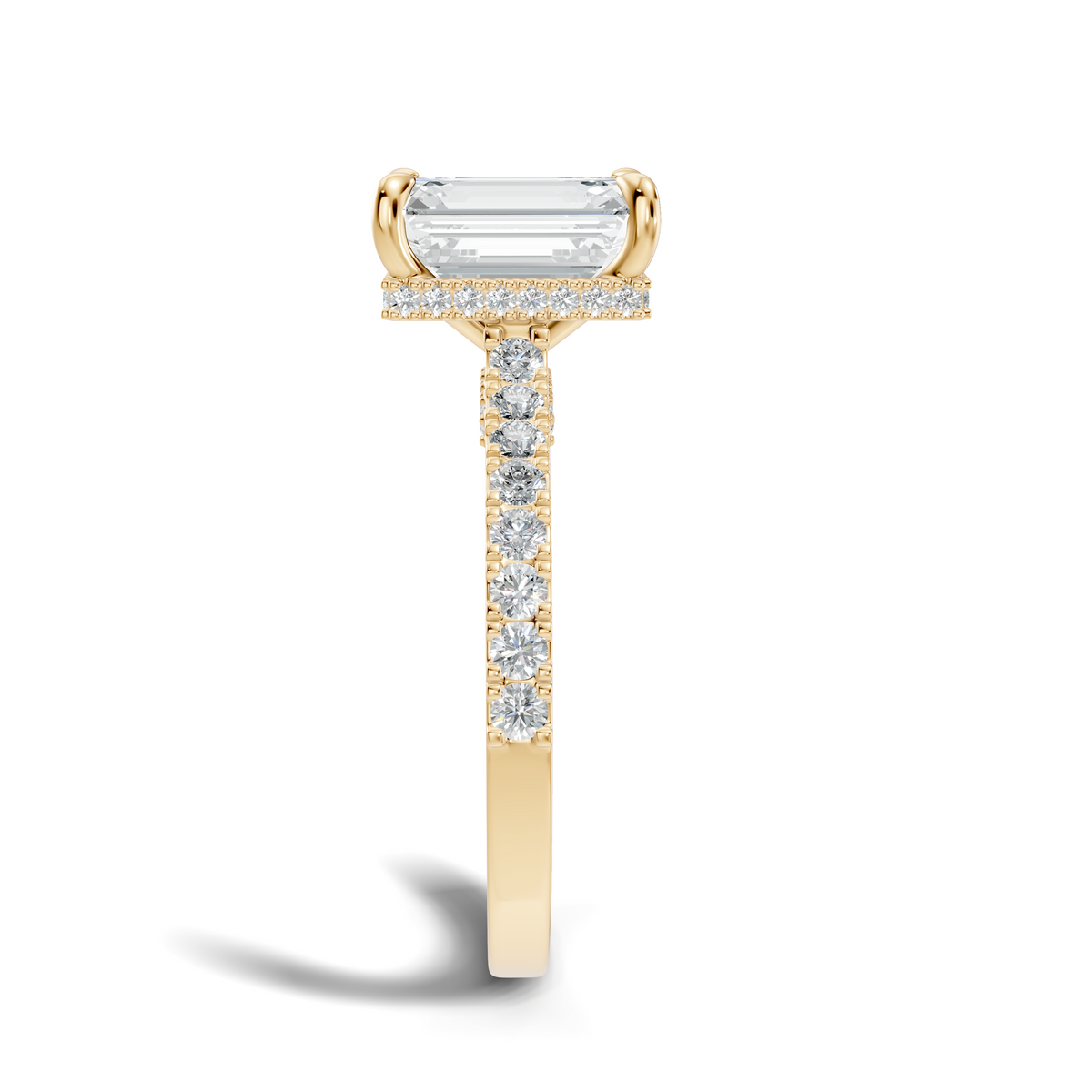 The Élodie Emerald Hidden Halo Diamond Ring
