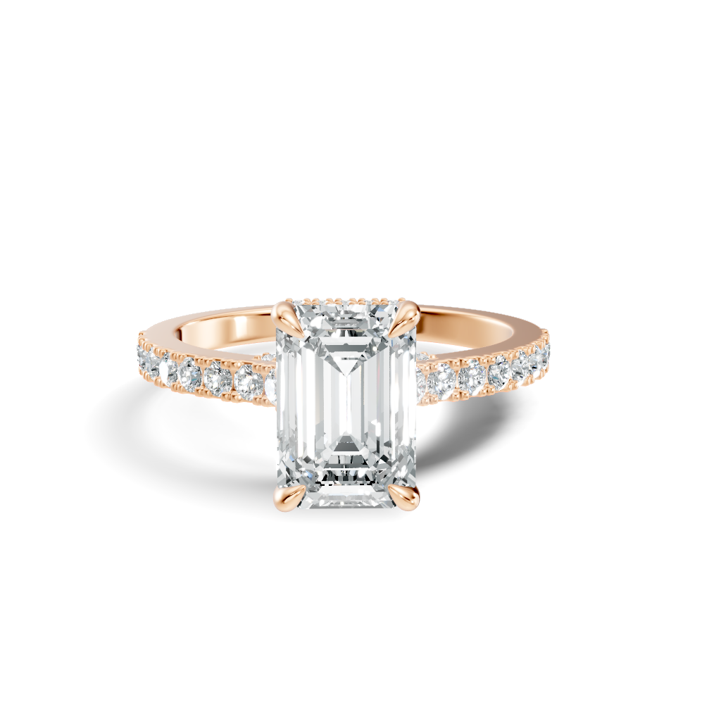 The Élodie Emerald Hidden Halo Diamond Ring