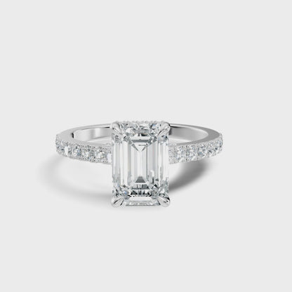 The Élodie Emerald Hidden Halo Diamond Ring