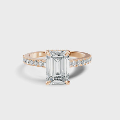 The Élodie Emerald Hidden Halo Diamond Ring